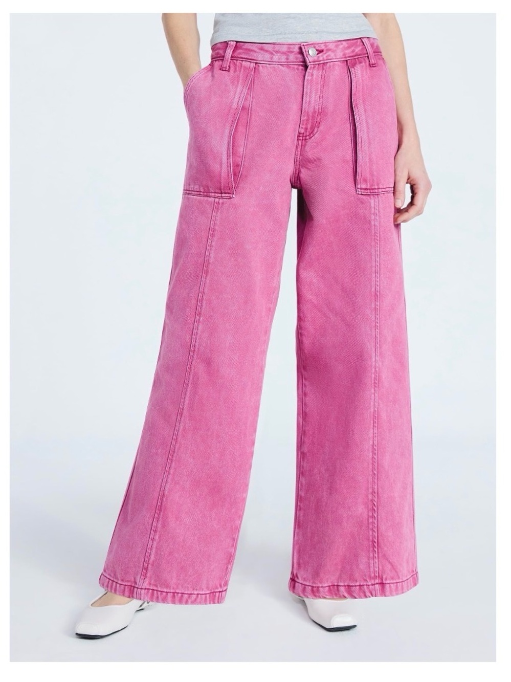 Scoop Women’s Slouchy Wide Leg Jeans with Utility Pockets